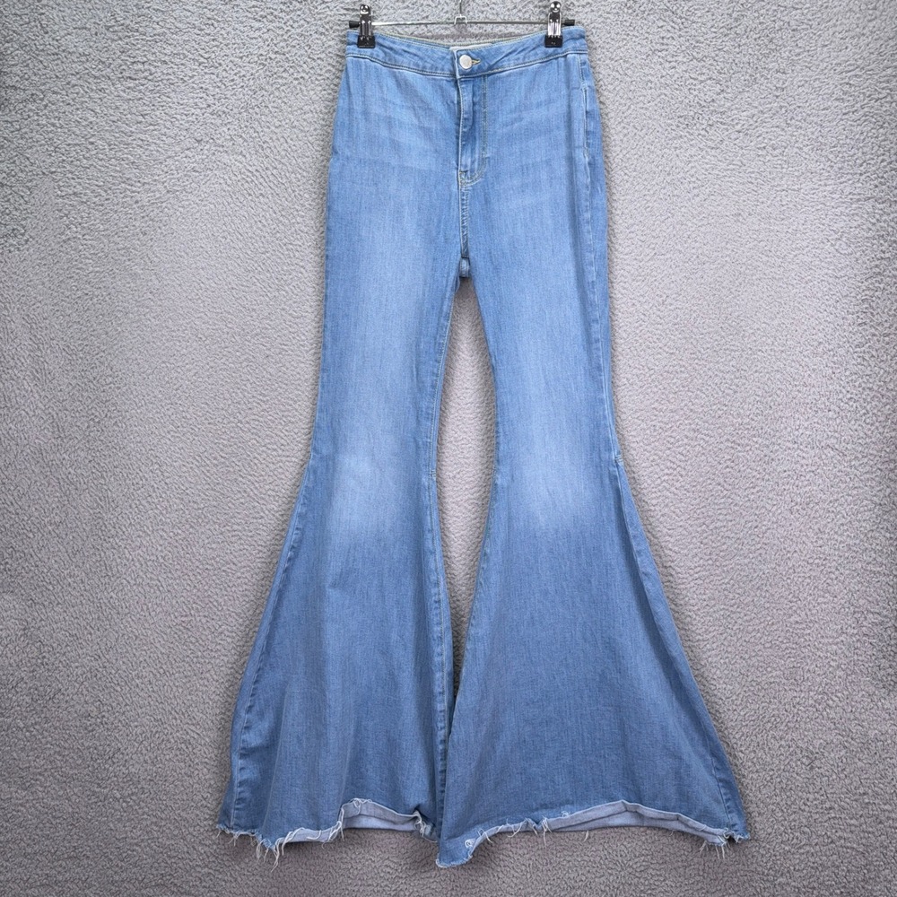 Free People Jeans‎ Womens 25R Blue Just Float On Flare Light Wash Bell Bottoms